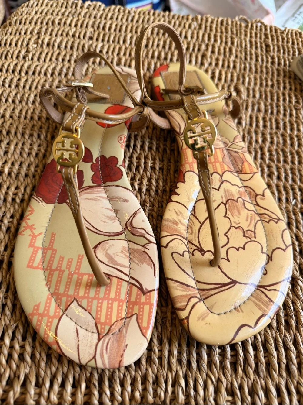 Tory Burch Emmy Patent T-Strap Sandals